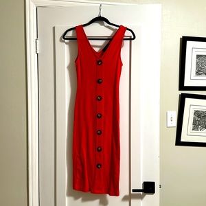 Coral midi dress